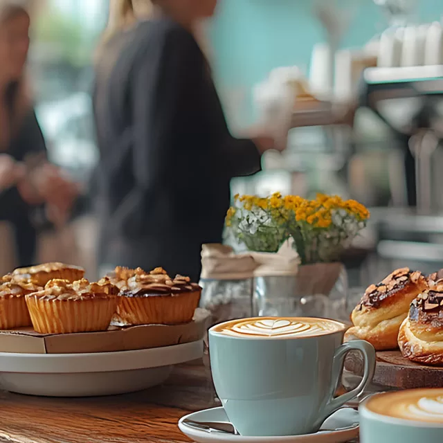 Numerous downtown cafes